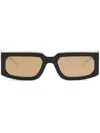 Philipp Plein Rose Venus Rectangle-frame Sunglasses In Black