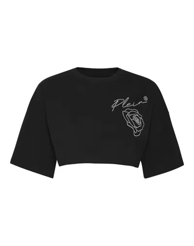 PHILIPP PLEIN ROSES CROPPED TOP