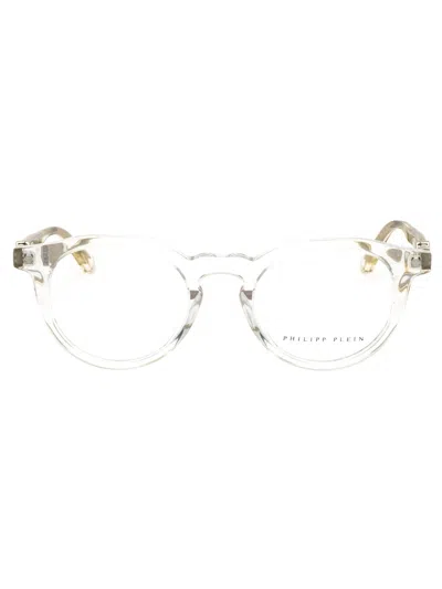 Philipp Plein Round Acetate Eyeglasses For Men In White