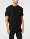 Philipp Plein Round Neck Jacquard T-shirt Crest Men In Black