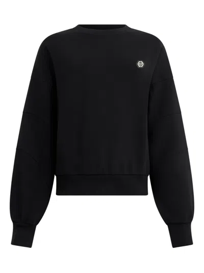 Philipp Plein Round-neck Logo Sweatshirt In Black