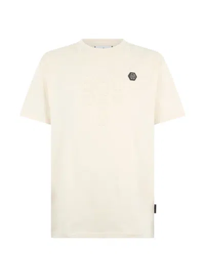 Philipp Plein Round-neck Monogram T-shirt In Neutral