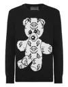 Philipp Plein Teddy Bear Embroidered-jacquard Jumper In Black