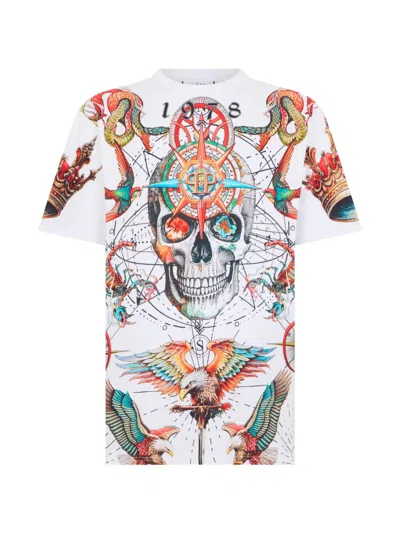 Philipp Plein Round-neck Short-sleeve T-shirt In Multi