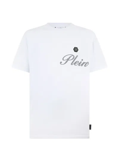 Philipp Plein Round-neck Signature T-shirt In White