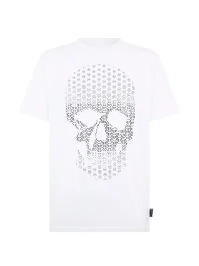Philipp Plein Round-neck Skull-detail T-shirt In White