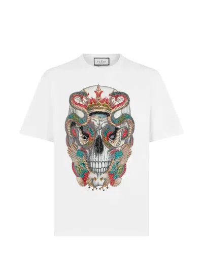 Philipp Plein Round-neck Skull-graphic T-shirt In White