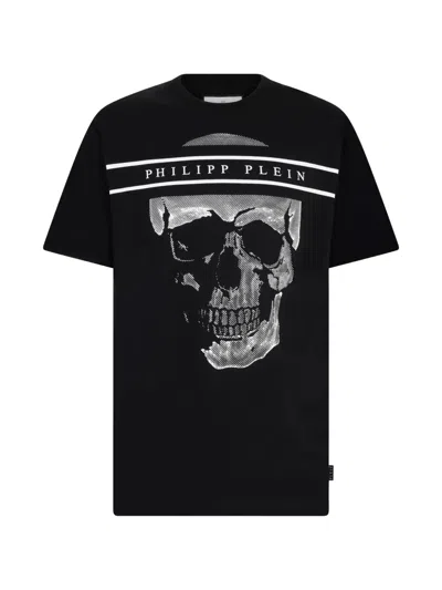 Philipp Plein Round-neck Skull-logo T-shirt In Black