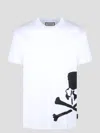 Philipp Plein Round Neck Ss Skull & Bones T-shirt In White