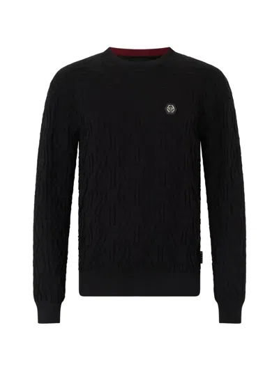 Philipp Plein Round-neck Sweater In Black