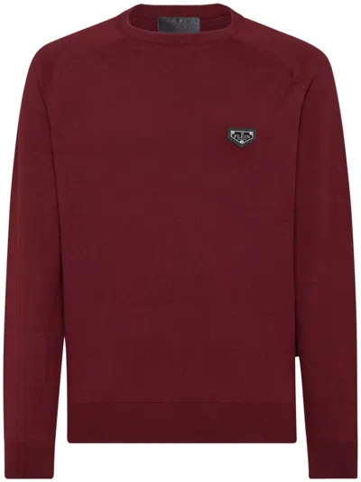 Philipp Plein Round-neck Sweater In Red