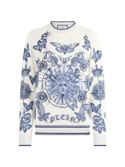 Philipp Plein Round-neck Sweater In White
