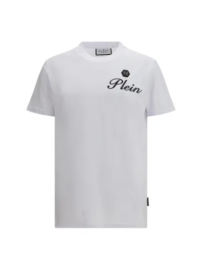 Philipp Plein Round Neck T-shirt Embossed Signature In Black