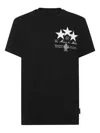 Philipp Plein Crewneck T-shirt With Front Print And Logo Patch In Black