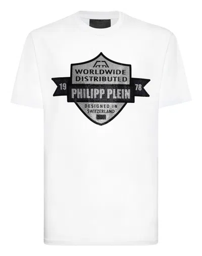Philipp Plein Round Neck T-shirt Pp Crest In White
