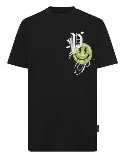 Philipp Plein Round Neck T-shirt Smile Balloon In Black
