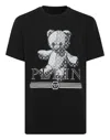 Philipp Plein Round Neck T-shirt Teddy Monogram In Black