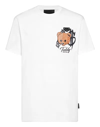 Philipp Plein Round Neck T-shirt Teddy In White