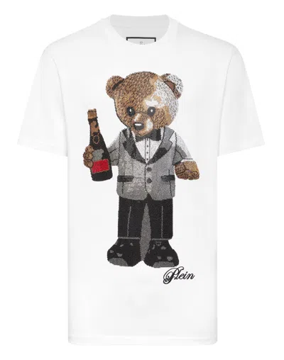 Philipp Plein Round Neck T-shirt Teddy Bear In White