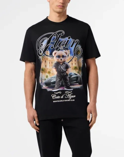 Philipp Plein Round Neck T-shirt Teddy Racing Men In Black