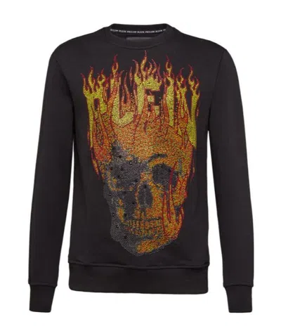 Philipp Plein Round-necked Diamond Sweater In Black