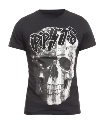 Philipp Plein Round-necked Logo T-shirt In Black