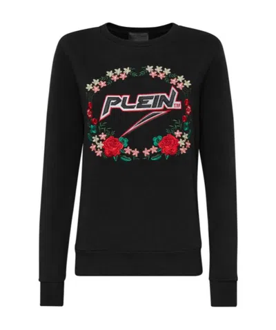Philipp Plein Round-necked Sweater In Black
