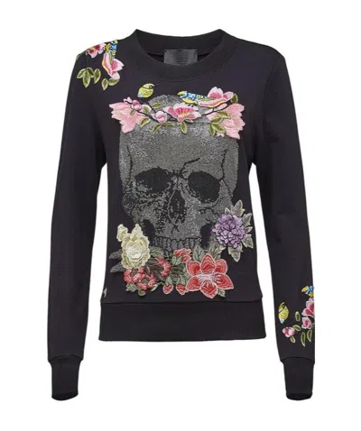 Philipp Plein Round-necked Sweater In Black