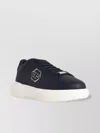 Philipp Plein 'round Toe' Leather Sneakers With Rubber Sole