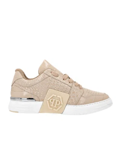 Philipp Plein Round Toe Low-top Casual Shoes In Nude