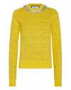 Philipp Plein Monogram Crystal-embellished Jumper In Yellow