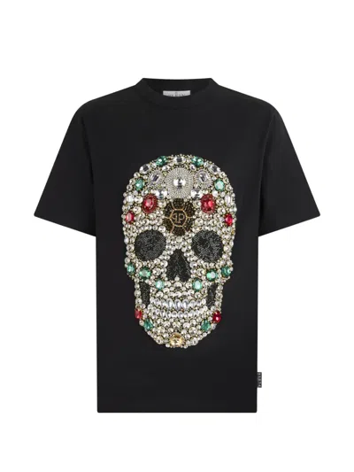 Philipp Plein Round-neck Skull T-shirt In Black