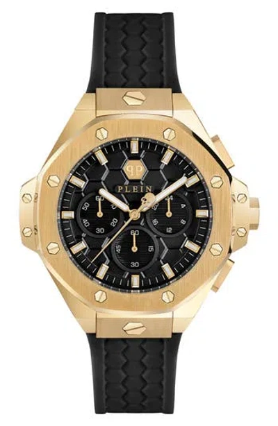 Philipp Plein Royal Silicone Strap Chronograph Watch, 42mm In Gold
