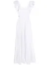 Philipp Plein Ruffle-detail Maxi Dress In White