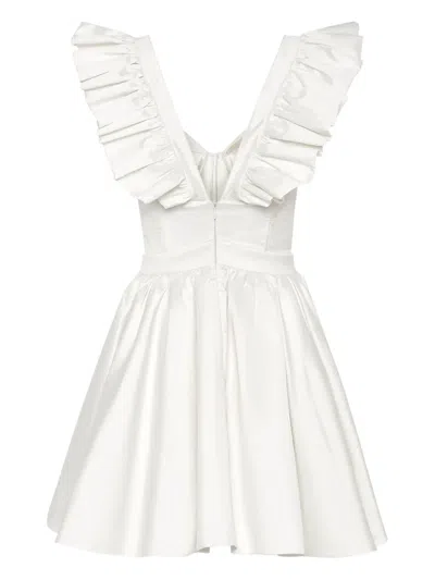 Philipp Plein Ruffled Mini Dress In White