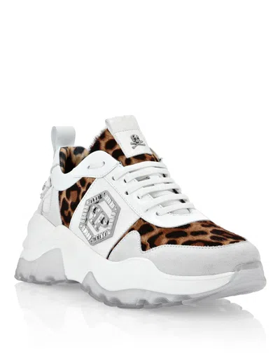 Philipp Plein Runner Elaphe And Leopard In White