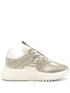 Philipp Plein Runner Glitter-embellished Sneakers In Gold