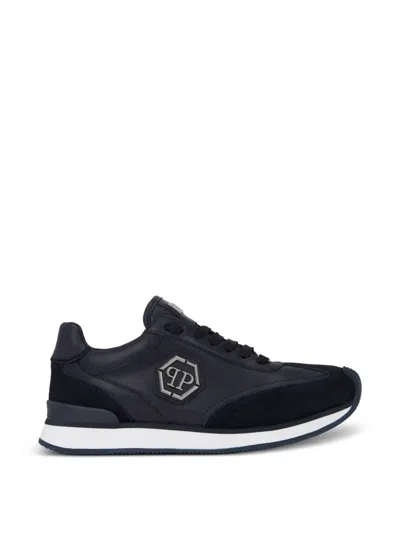 Philipp Plein Runner Hexagon Patch Sneakers In Black