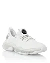 Philipp Plein Hyper Shock Stretch Knit Running Sneakers In White