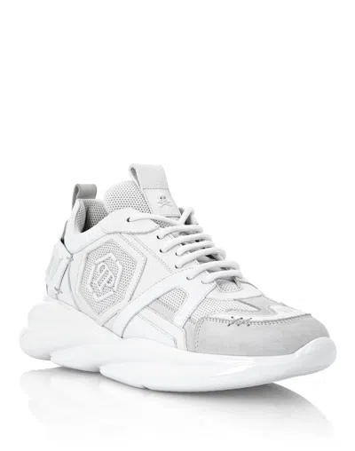 Philipp Plein Runner Mix Materials Plein Hurricane In White