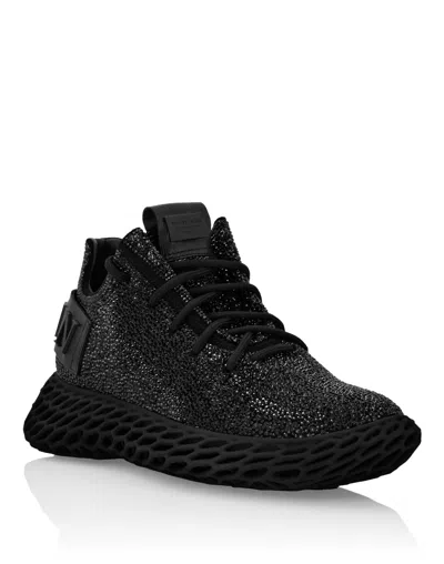 Philipp Plein Runner Sneakers $keleton Caviar In Black