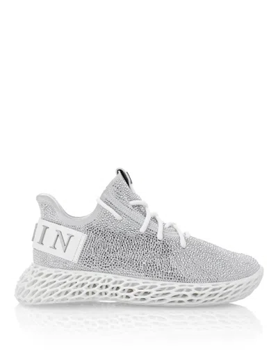 PHILIPP PLEIN RUNNER SNEAKERS $KELETON SUEDE WITH STRASS