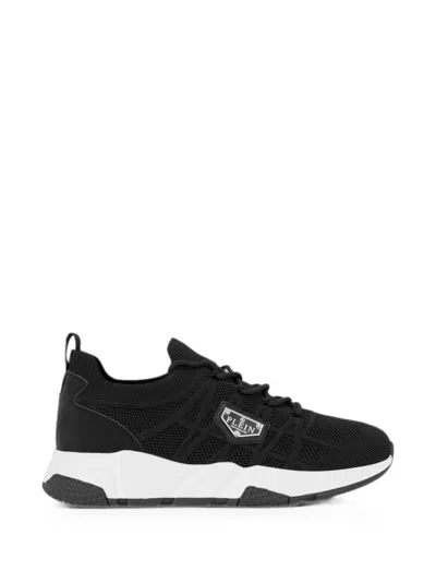 Philipp Plein Runner Sock Triangle Placca Trainers In Black
