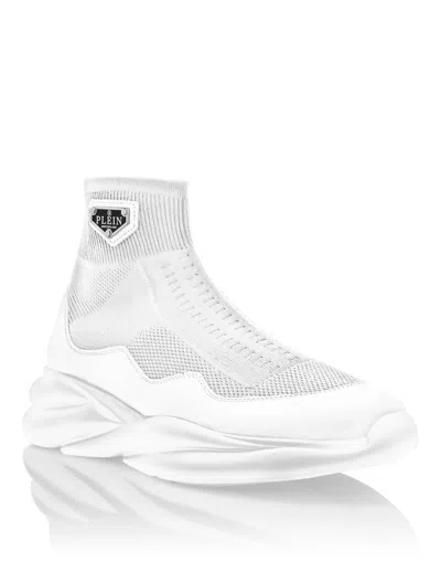 Philipp Plein Skywalker Logo-appliqué Sneakers In White