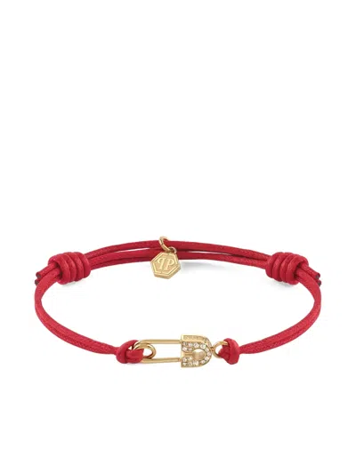 Philipp Plein Safety Pin Bracelet In Red