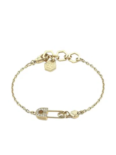 Philipp Plein Safety Pin Chain Bracelet In Gold