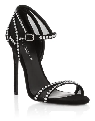 Philipp Plein Sandals High Heels Crystal In Black