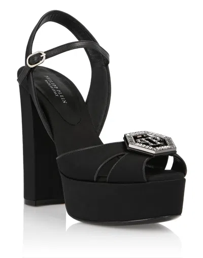 Philipp Plein Sandals High Heels Statement In Black