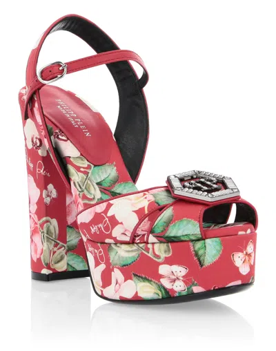 Philipp Plein Sandals High Heels Statement In Red