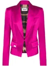 Philipp Plein Sartorial Single-breasted Satin Blazer In 粉色